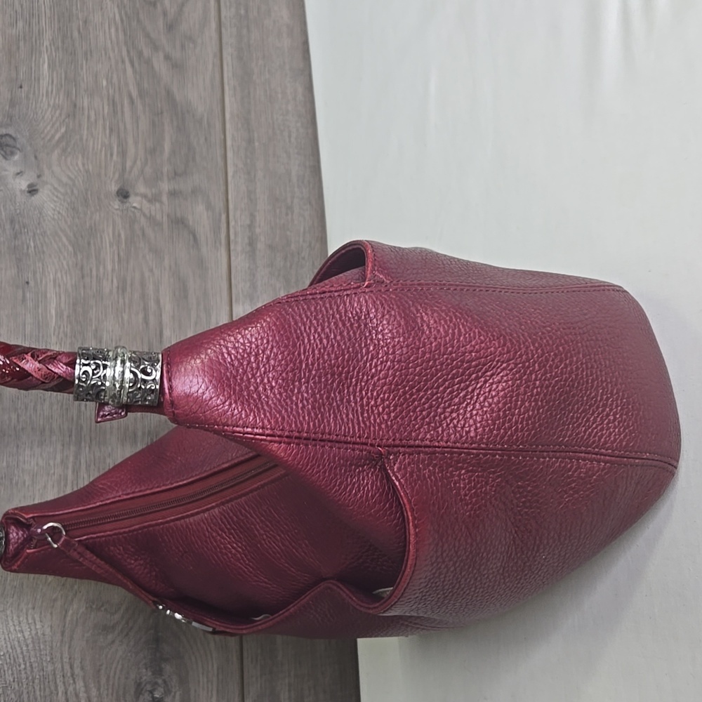Brighton Metallic Dark Red Shoulder Bag - Picture 3 of 10